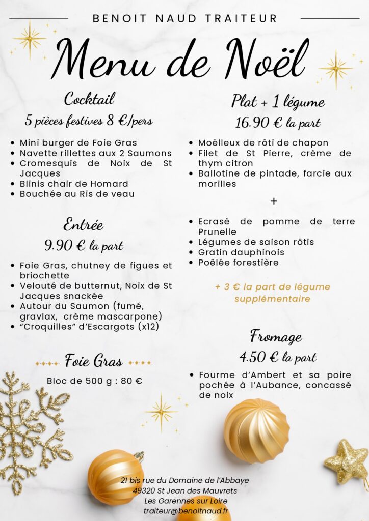 Menu de Noël 2025